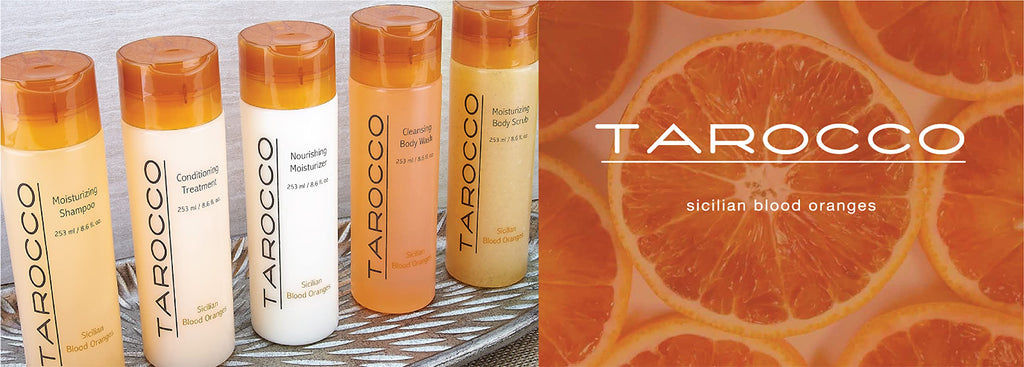 Bath Set - 22.5 oz Tarocco Moisturizing Shampoo, Conditioning Treatment, Nourishing Moisturizer and Body Wash with Sicilian Blood Oranges by Baronessa Cali