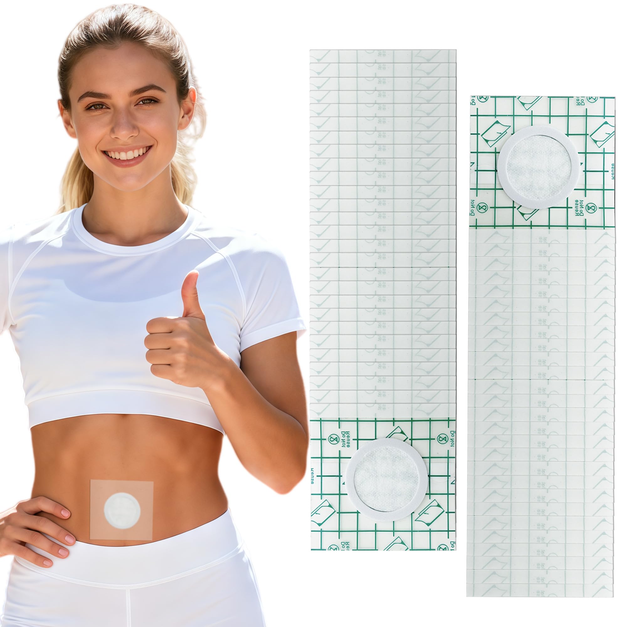 54Pack Castor Oil Belly Button Patches – 3.2"x3.2" Ultra-Thin Waterproof No-Wash Anti-Leak Castor Oil Pack Wrap, Skin-Friendly PU Film Patches for Belly Button Care & Wellness (Oil Not Included)