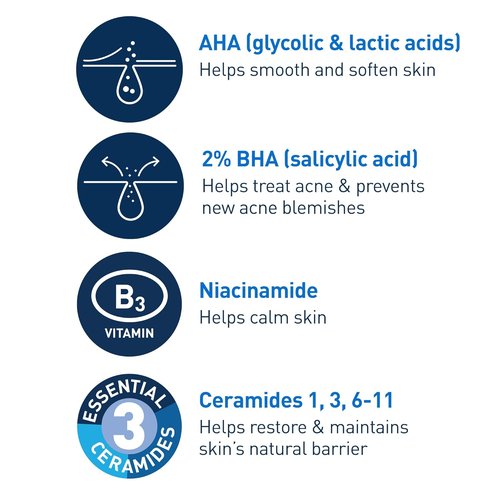 CeraVe Acne Control Gel - 2% Salicylic Acid Treatment with Glycolic & Lactic Acids | 1.35 Fl Oz