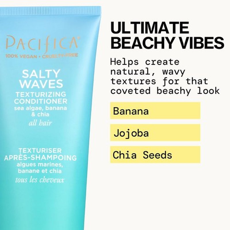 Pacifica Beauty Salty Waves Texturizing Shampoo & Conditioner Set - Effortless Beach Hair | 100% Vegan & Cruelty-Free