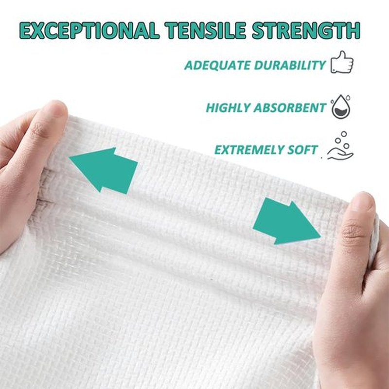 60-Count Disposable Face Towels Extra Large (10"x12") - 100% USDA Biobased, Fully Biodegradable Disposable Dry Wipes - Super Soft Makeup Remover & Facial Cloths for Sensitive Skin