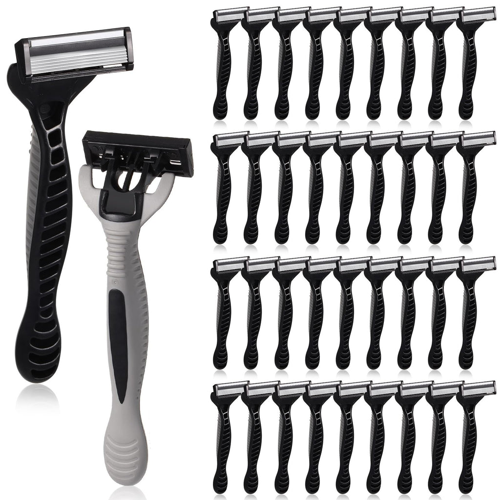 Lanties 24 Pcs Men's Disposable Razors Bulk 5-blade Blade Razors for Men Set Sensitive Skin Razor Disposable Head Razor for a Smooth and Comfortable Shave