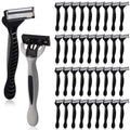 Lanties 24 Pcs Men's Disposable Razors Bulk 5-blade Blade Razors for Men Set Sensitive Skin Razor Disposable Head Razor for a Smooth and Comfortable Shave