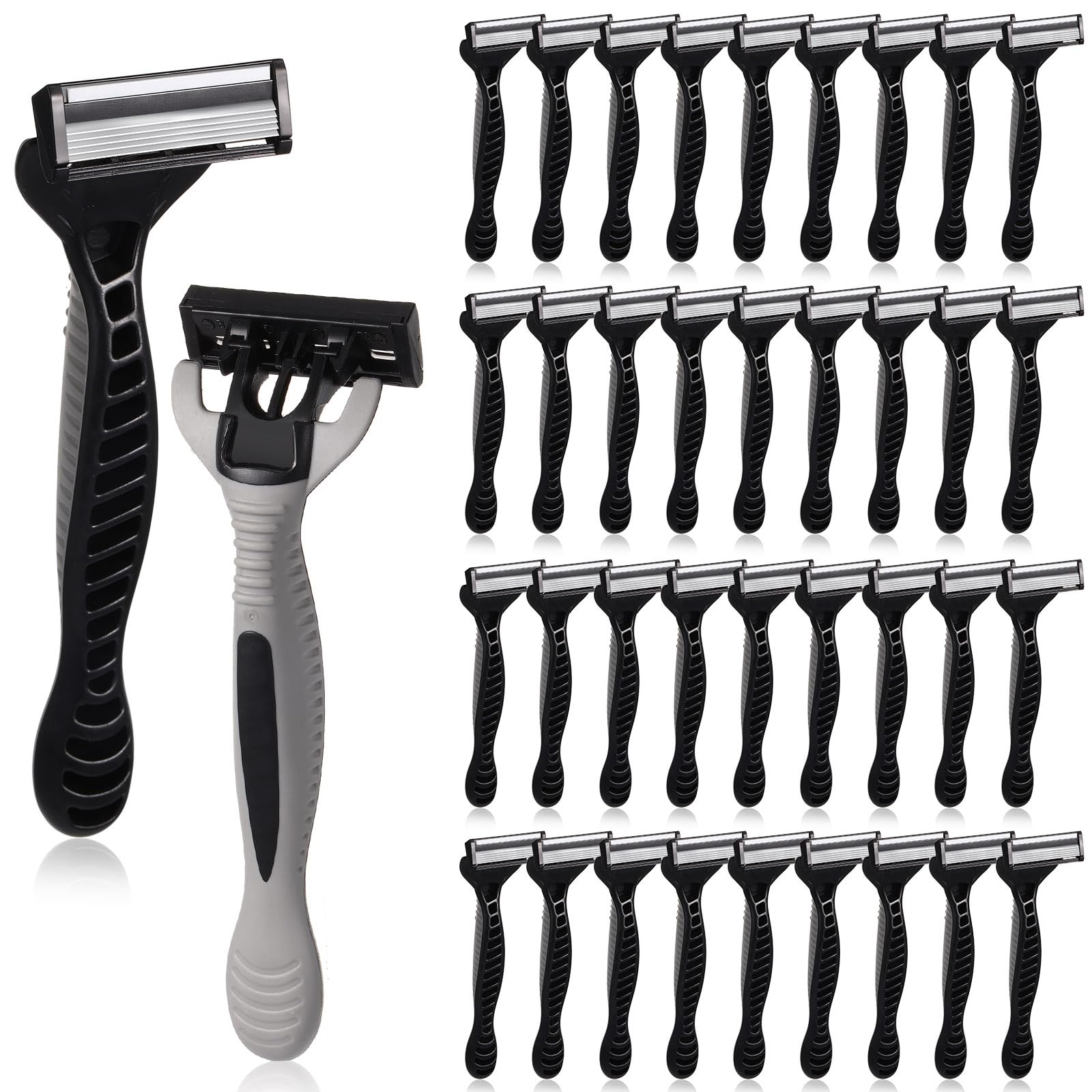 Lanties 24 Pcs Men's Disposable Razors Bulk 5-blade Blade Razors for Men Set Sensitive Skin Razor Disposable Head Razor for a Smooth and Comfortable Shave