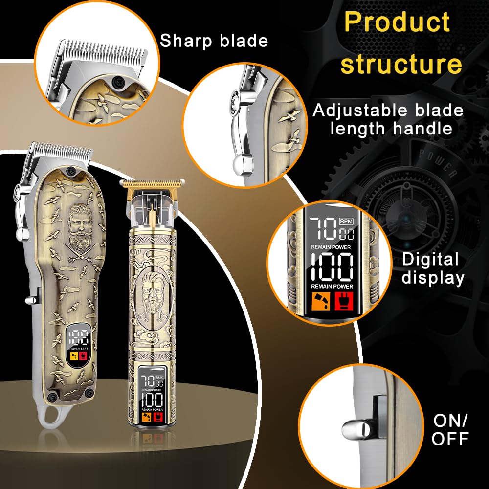 LQT Professional Hair Clipper & Beard Trimmer for Men - USB Rechargeable, Lightweight, Low Noise Multifunctional Grooming Kit - Ideal Gift for Him
