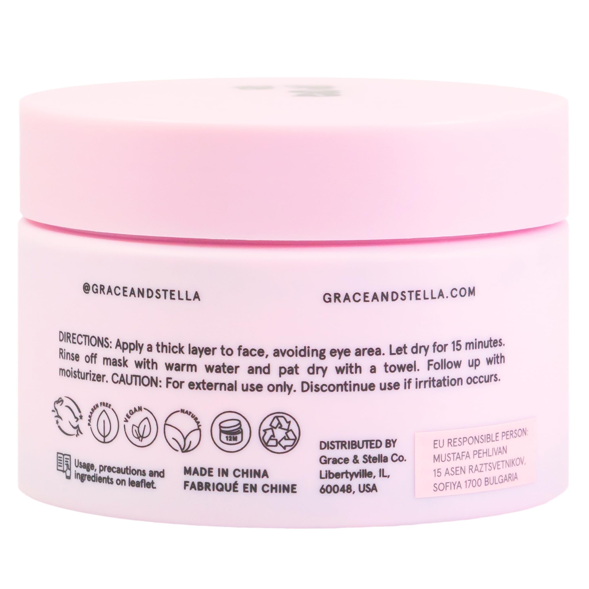 grace & stella Dead Sea Mud Mask (120ml) - Vegan Detox Dead Sea Mask - Clay For Face And Body - For Oily Skin, Acne, Blackheads, Blemishes, Bacne
