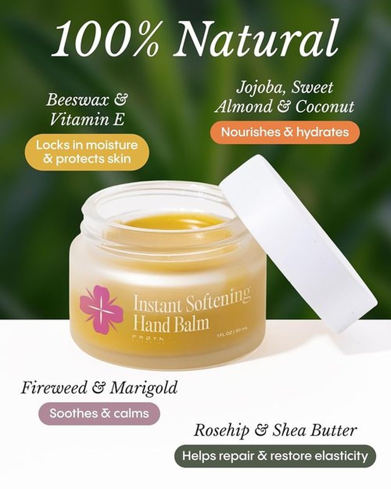 FRØYA Organics Hand Balm - Instant Softening with Shea Butter & Jojoba | Non-Sticky Formula | 30ml