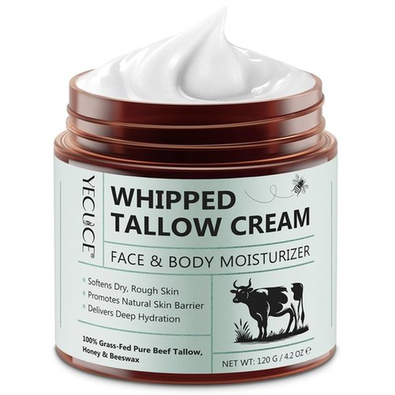 Bieyoc Whipped Beef Tallow for Skin 120G, Face and Body Moisturizer, Beef Tallow Balm to Repair Damaged Dry Skin
