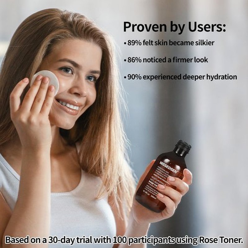 MISSEDSEN Rose Water Face Toner, Moisturizing & Anti-Aging for All Skin Types (13.5Fl oz)