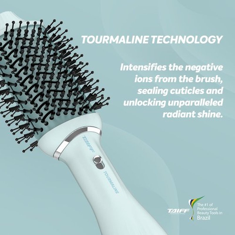 Taiff Blow Dryer Brush | 2 in 1 Hot Air Brush and Hair Dryer with Tourmaline and Ionic Technology | 1200W Fast Drying DC Motor | Removable Head | Hair Styling Tool for Smooth Frizz Free
