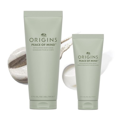 Origins Peace of Mind Hand & Body Care Set - Nourishing Hand Cream & Exfoliating Body Scrub with Essential Oils