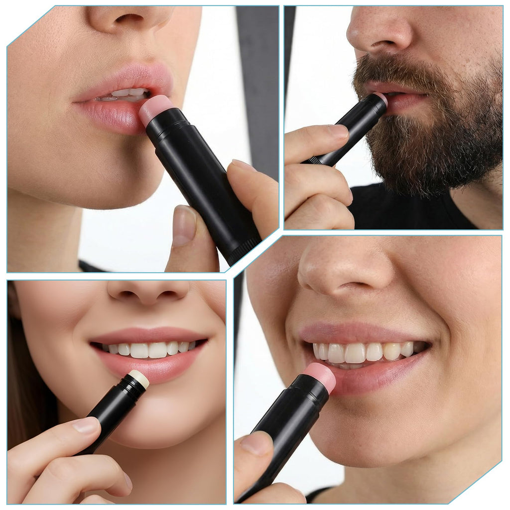 PercyEffie 100Pcs Plastic Lip Balm Tubes 5ml/5g lip balm tubes empty lips balms containers empty Black chastick containers with Filling Tray and Spatula, Rotating Type Refill Lips with Cap