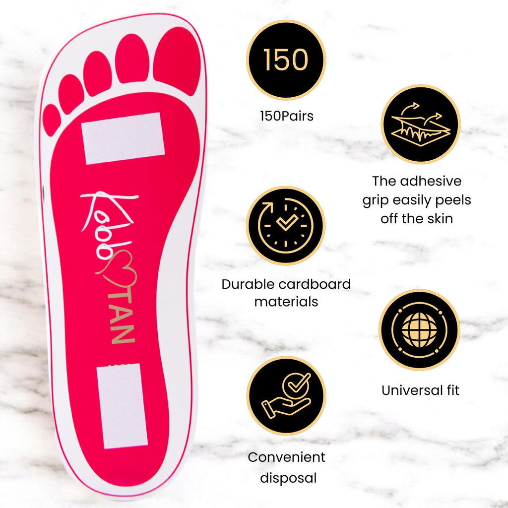150 Pairs(300feets)Spray Tan Feet Pads Disposable & Economic Pink Feet pads for Spray tanning,Use in Tanning booth,Sunless Tanning at Home or Beauty Salon-Non Slip-Comfortable-Hygienic-Ultra Bronzing