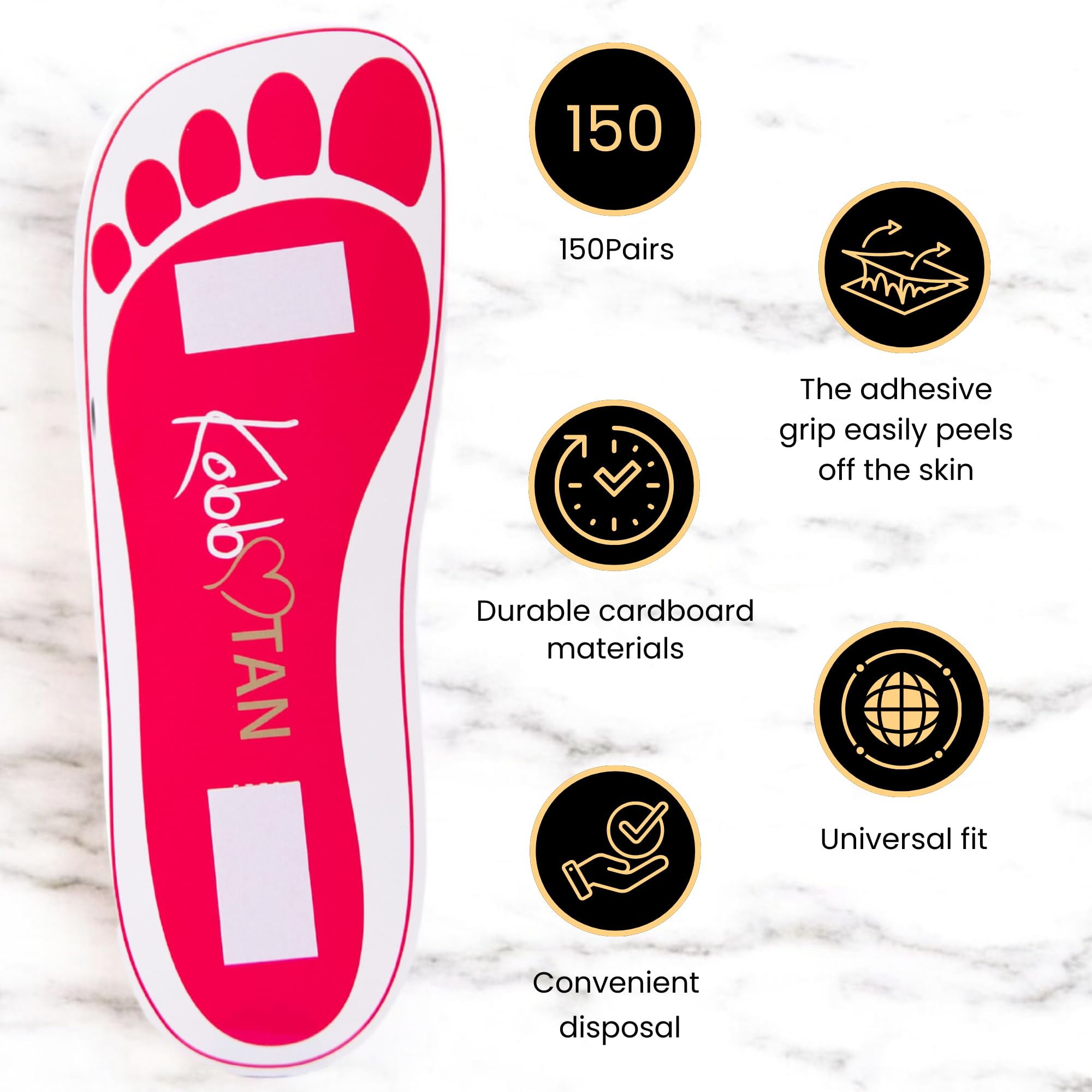 150 Pairs(300feets)Spray Tan Feet Pads Disposable & Economic Pink Feet pads for Spray tanning,Use in Tanning booth,Sunless Tanning at Home or Beauty Salon-Non Slip-Comfortable-Hygienic-Ultra Bronzing