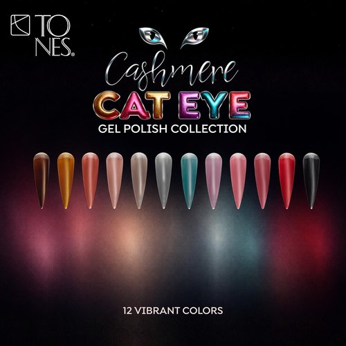 TONES Cat Eye UV LED Gel Nail Polish, (Mauve Cashmere) Extra Shine & Long Lasting | Nail Art Design Gel Nail Polish Home DIY & Manicure | Magnet Shimmer Cat Eye Color 0.56 fl oz
