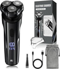 Skiennix Electric Rechargeable Shaver - IPX7 Waterproof Rotary Razor with 4D Floating Head | Travel-Friendly Black