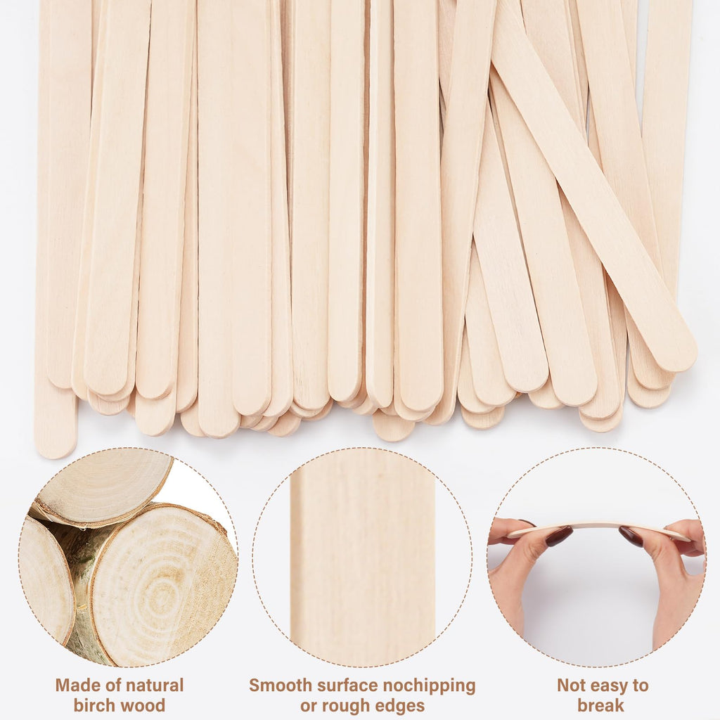 2400 Pcs Popsicle Sticks for Crafts,4.5 Inch Wooden Craft Sticks,Natural Wood Popsicle Stick for Waxing,Ice Cream Sticks,Hair Removal and Waxing Supplies,DIY Wood Crafts for Home Art Projects