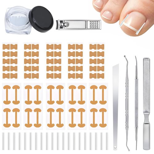 Ingrown Toenail Corrector Set with Correction Strips, Professional ingrown toenails pedicure tool set for men and women (1 SET)