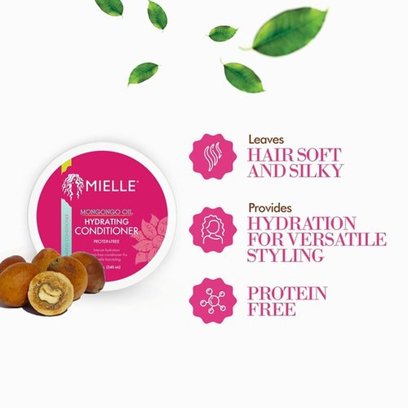 Mielle Organics Mongongo Oil Deep Conditioner - Hydrating Formula for Dry, Damaged Hair | 8 Fl Oz