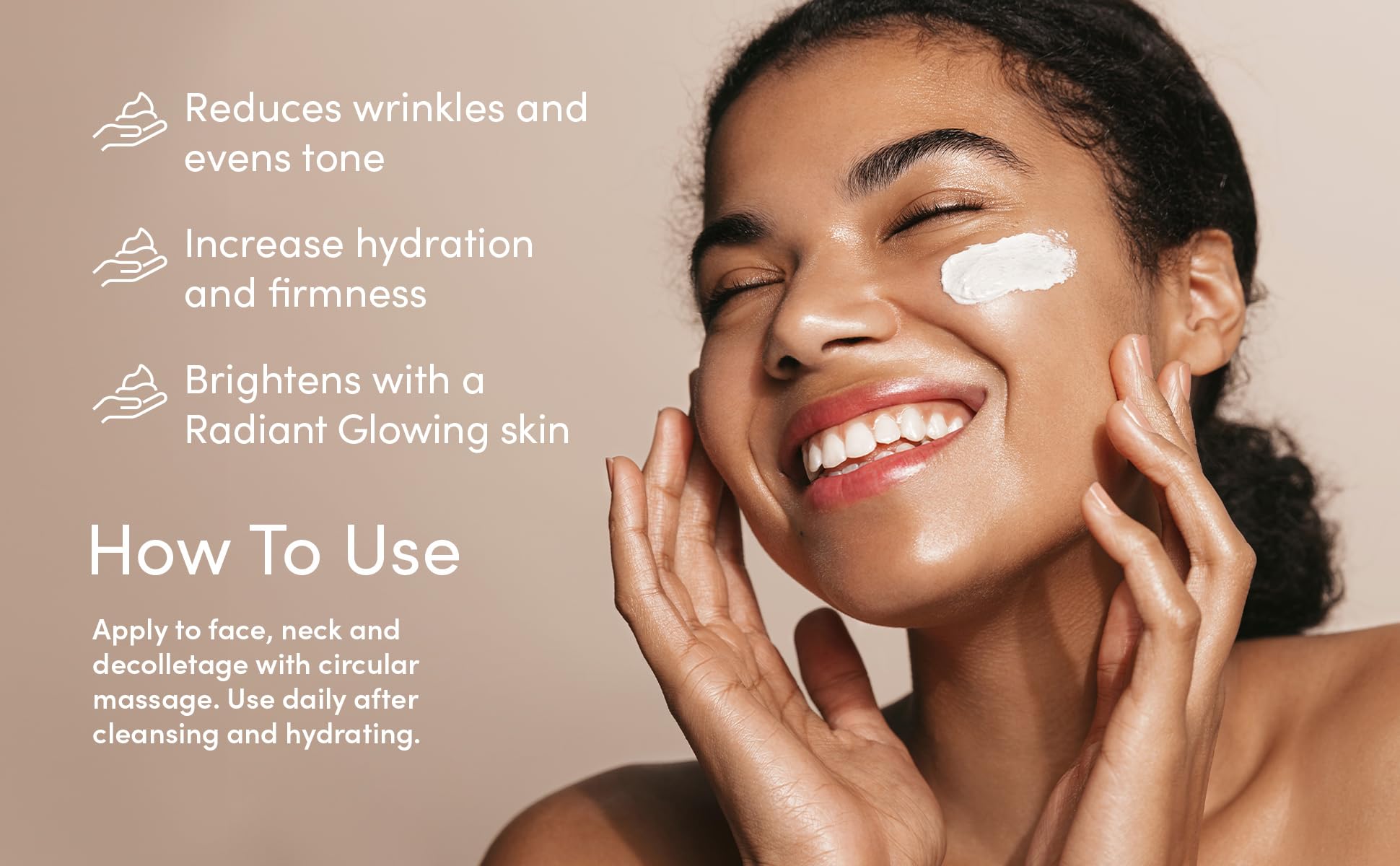 Urban Veda Collagen Peptides Face Moisturizer with Vitamin C | Dark Spot Remover with Turmeric | Under Eye Cream & Scar Cream | Anti Wrinkle Face Cream for Women & Men | Almond Oil Lotion | 1.07 Fl oz
