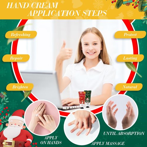 Heigble 48 Set Christmas Hand Lotion Gift Bulk Christmas Hand Cream Travel Size Xmas Stocking Stuffers Holiday Mini Lotion with Organza Bag Greeting Card Party Supplies for Employee Coworkers Gifts