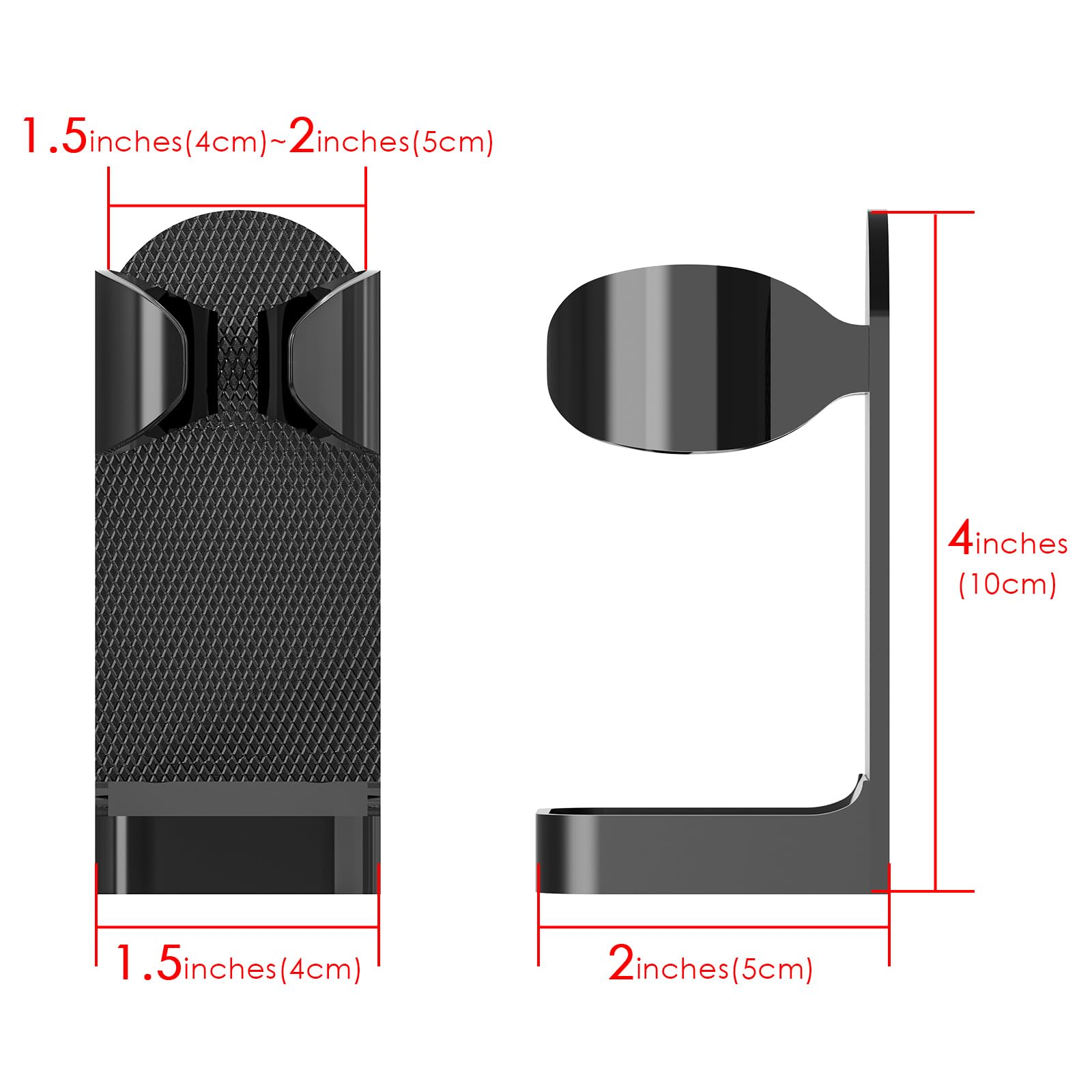 Linkidea 2 Pack Wall Mount Electric Shaver Holder, Self-adhesive Shower Organizer for Philips 7, 9 Series, Bathroom Razor Stand (Black)