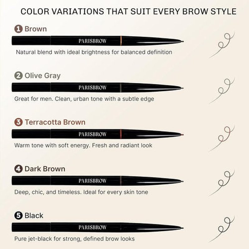 PARISBROW Slim Brow Pencil - Ultra-Fine 0.9mm Tip in Terracotta Brown for Precision Eyebrows