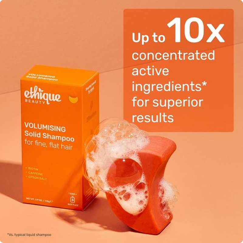 Ethique Volumizing Shampoo Bar - Biotin Formula for Thin, Fine Hair | Plastic-Free, Vegan, 3.88 oz