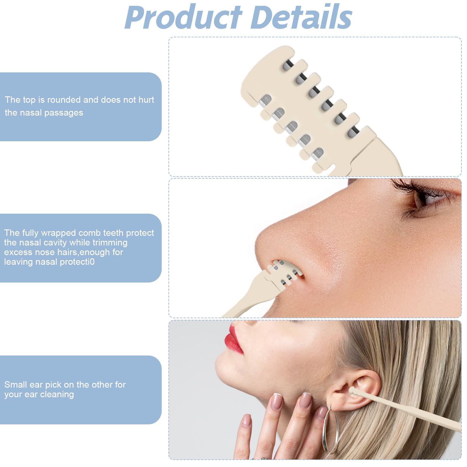 KFHENSOMR 30Pcs Manual Nose Hair Trimmer - Double Sided Nose Hairs Cleaner Rotating Nasal Hair Razor Cutter with Storage Box for Women and Men Portable Nostril Remover Tools