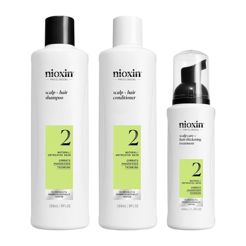 NIOXIN Scalp & Hair Thickening System Kit - Strengthen Natural, Colored & Damaged Hair | 1 Month Supply with Niacinamide & Biotin