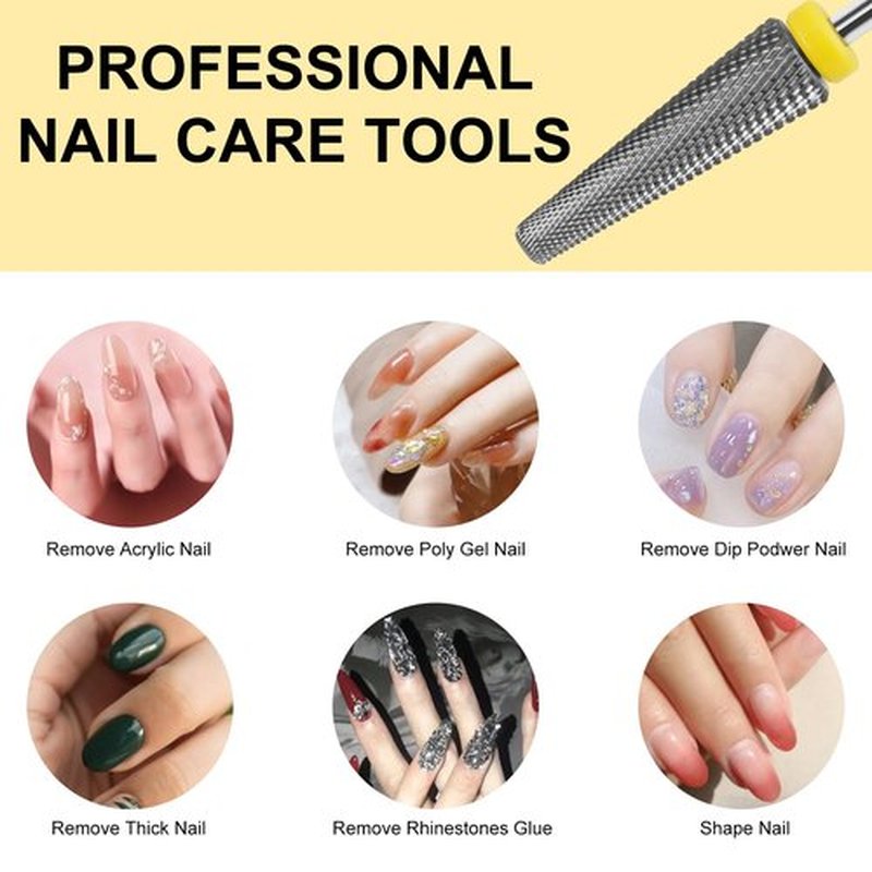C12rtive Super Long 5-IN-1 Tungsten Carbide Bit,Electronic Nail Drill Bit for Acrylic Gel Nails Dual Nail Form Remove,3/32 Diameter Nail Bit for E-File Nail Drill(Extra Fine)