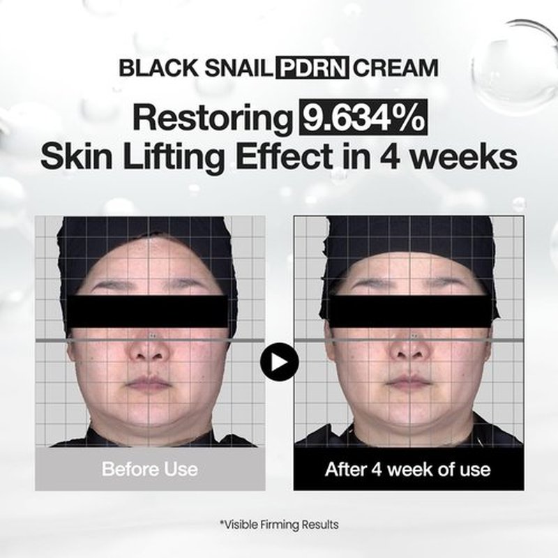 CLIV Black Snail PDRN Cream | 65% Snail Mucin & Peptide Moisturizer - Firming & Lifting for Fine Lines - 1.76 fl oz (52ml)