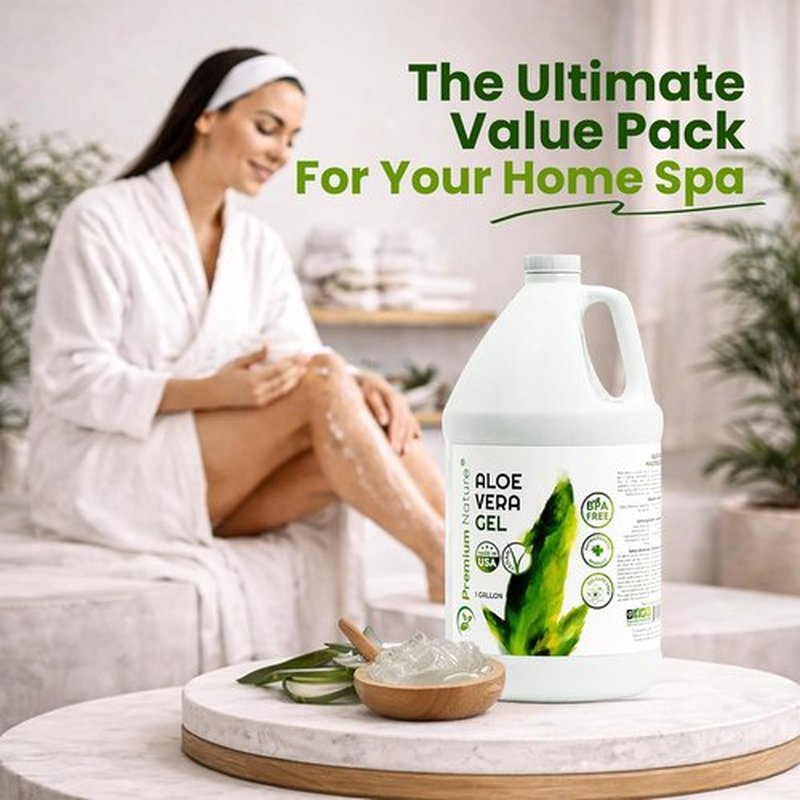 Premium Nature Aloe Vera Gel - Pure Moisturizer for Face & Dry Skin | Sunburn Relief, 1 Gallon (128 fl oz)