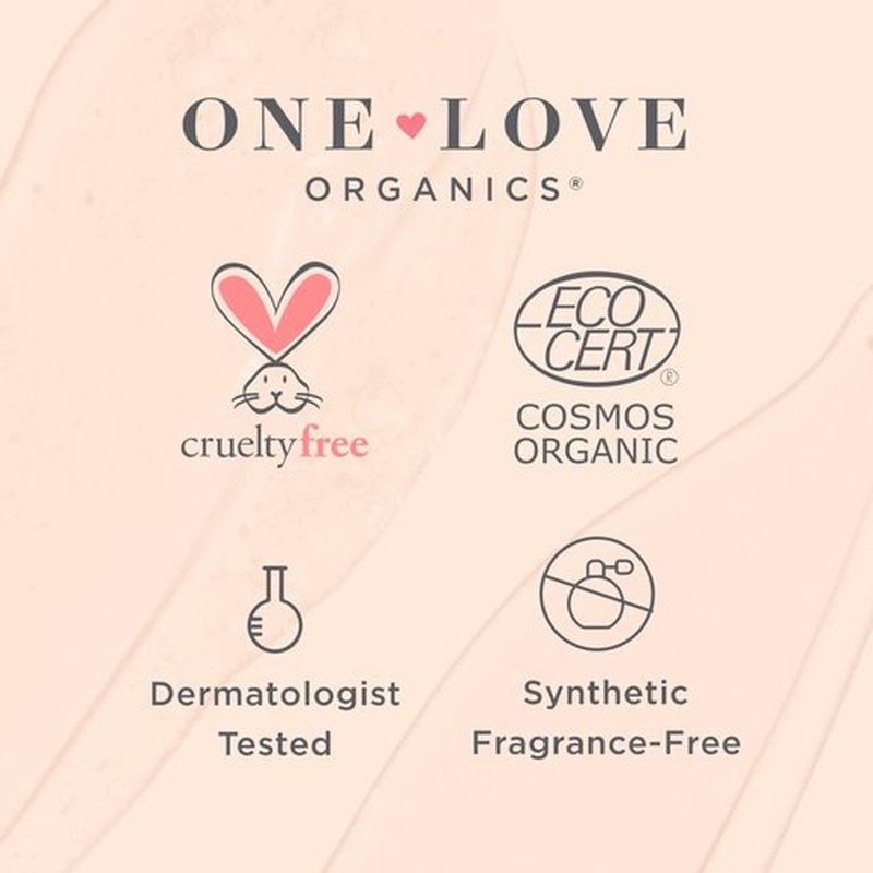 One Love Organics Love + Rose Hydrating Serum – Hyaluronic Acid Moisturizer for Dehydrated Skin, Certified Organic & Cruelty Free 50ml