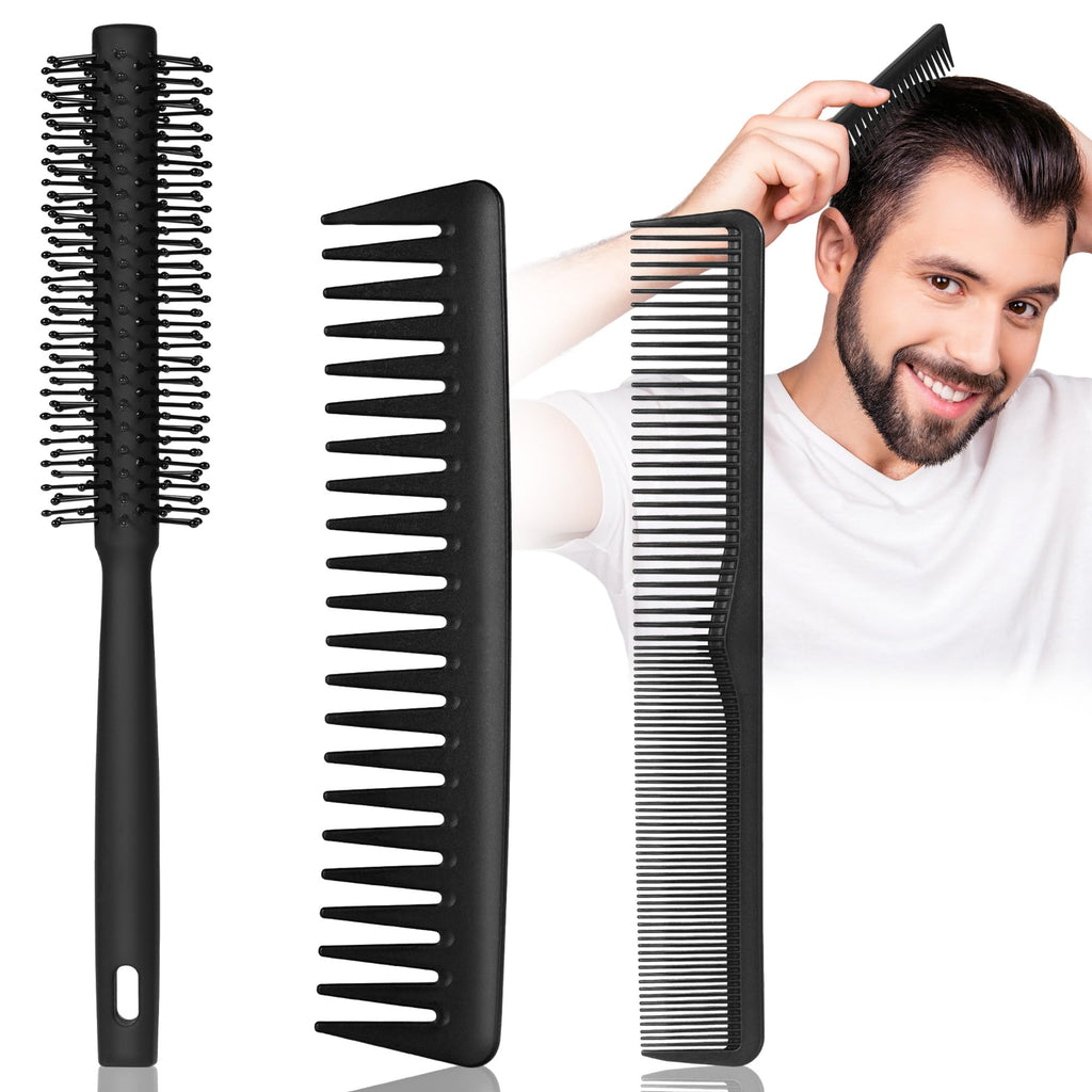 SALONSILK Hair Brush for Men, Men Hair Brush & Styling Comb Set