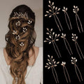 9 Pieces Bridal Hair Pins Rhinestone HairPiece for Women Crystal Silver Hair Accessories for Bride Bridesmaids