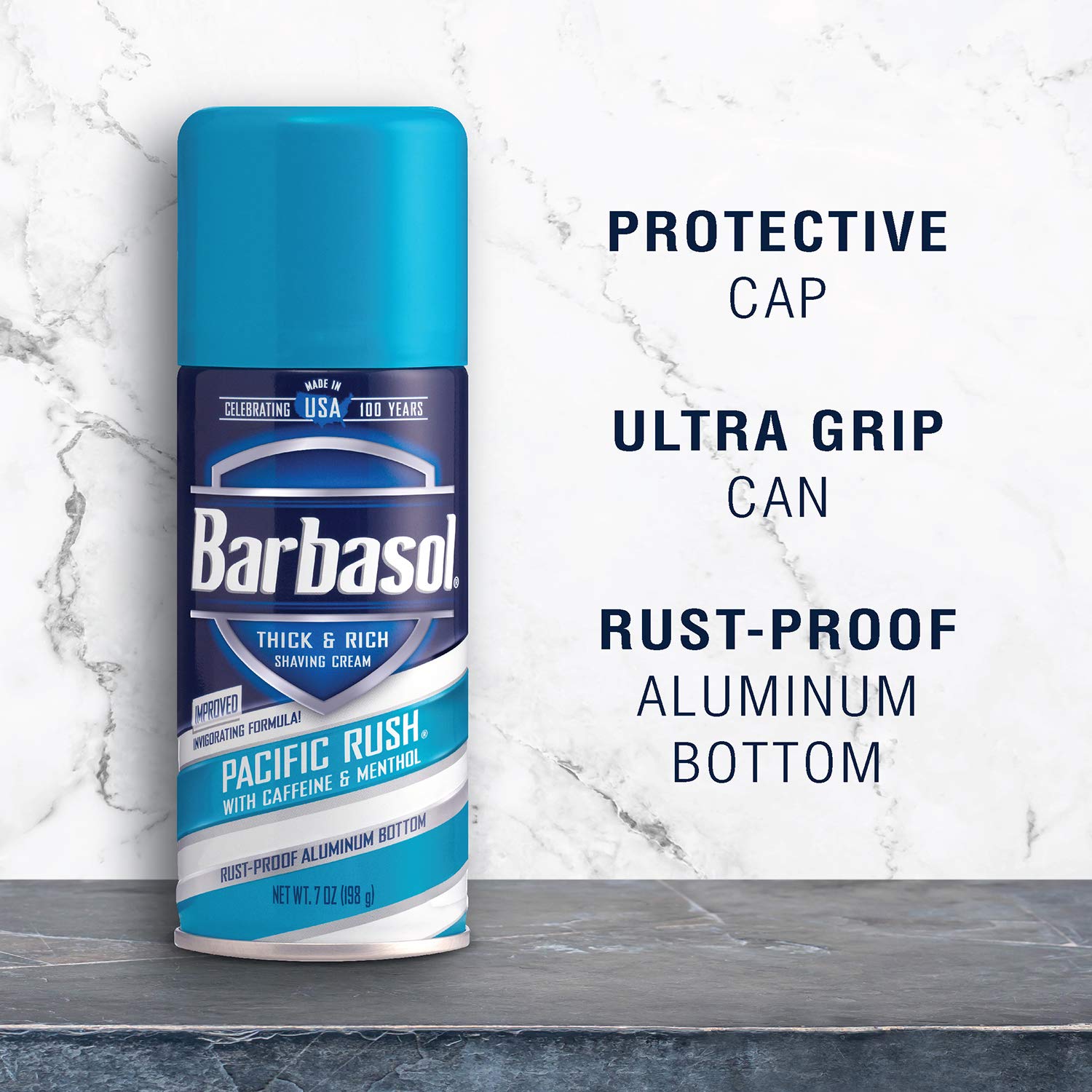 Barbasol Pacific Rush Thick and Rich Shaving Cream, 7 Ounce, Pack of 6