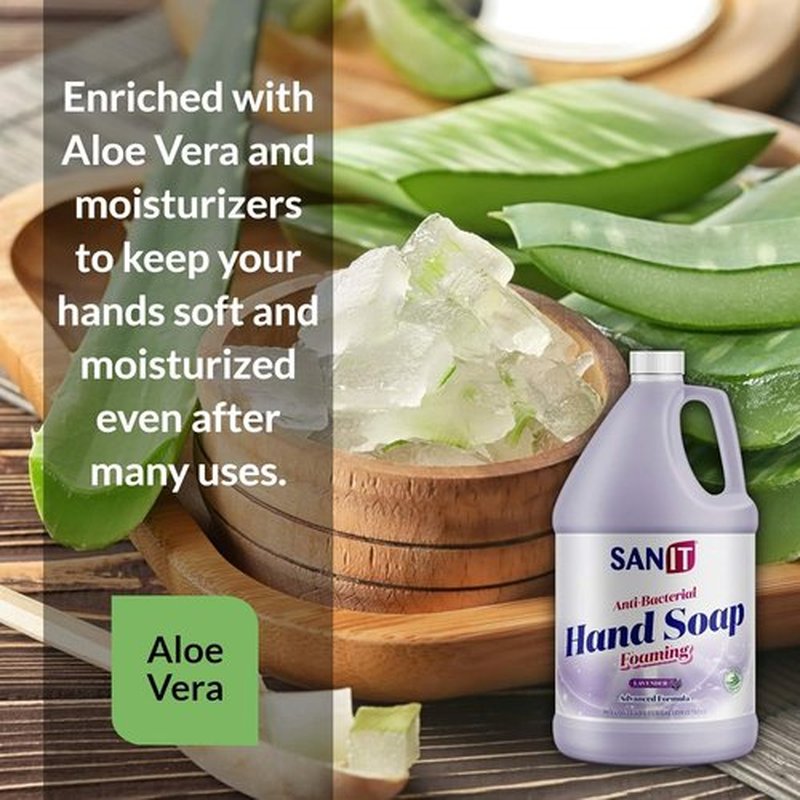 Sanit Antibacterial Foaming Hand Soap Refill - Aloe Vera & Moisturizers - Lavender, 1 Gallon