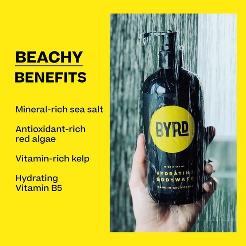BYRD Hydrating Body Wash – Daily Sulfate-Free Body Cleanser, with Green Tea and Aloe Vera, 16 Fl Oz