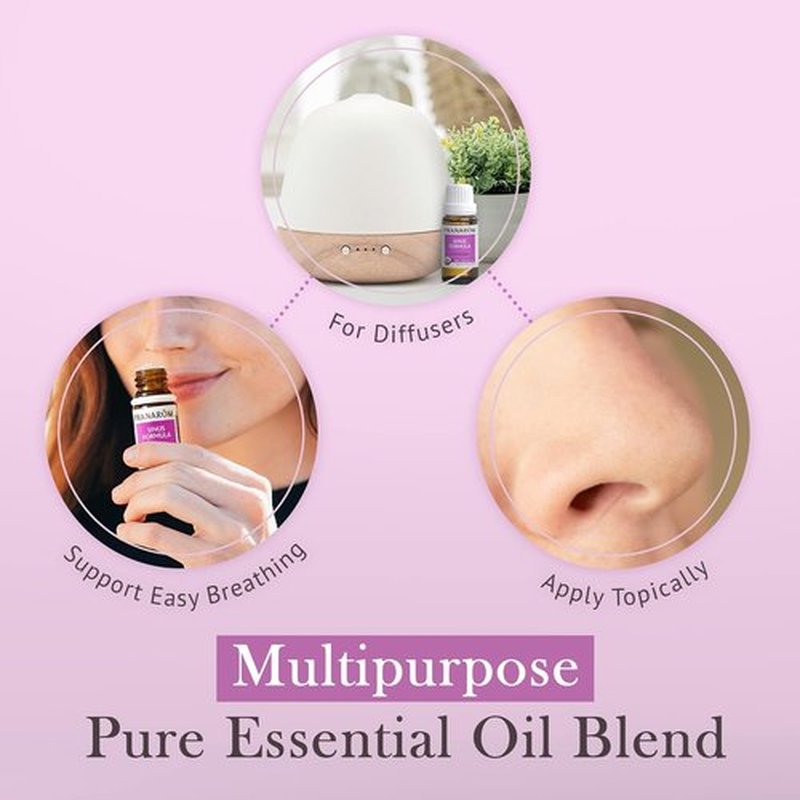 Pranarom - Organic Sinus Formula Essential Oil Blend for Wellness | 15ml Aromatherapy Oil