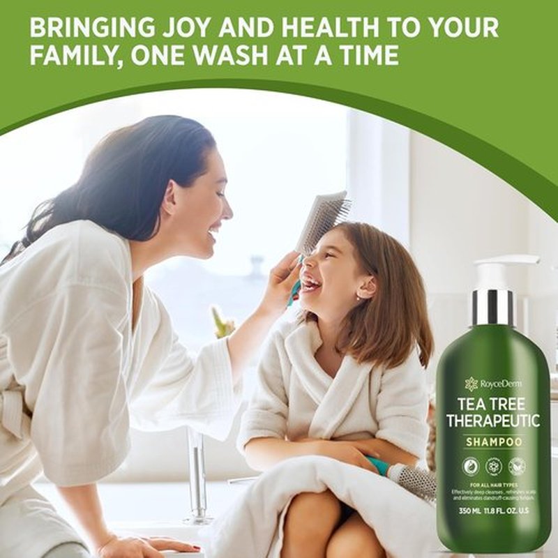 Roycederm Tea Tree Antifungal Shampoo - Medicated Treatment for Folliculitis, Dandruff & Itchy Scalp | Paraben & Sulfate Free - 2 Pack