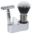 Linkidea Aluminum Safety Razor Stand Holder for Men, 14mm Opening, Compact Shaving Brush & Razor Stand, Compatible with Merkur 34C, Muhle R89, Vikings Blade (Silver/Stand Only)