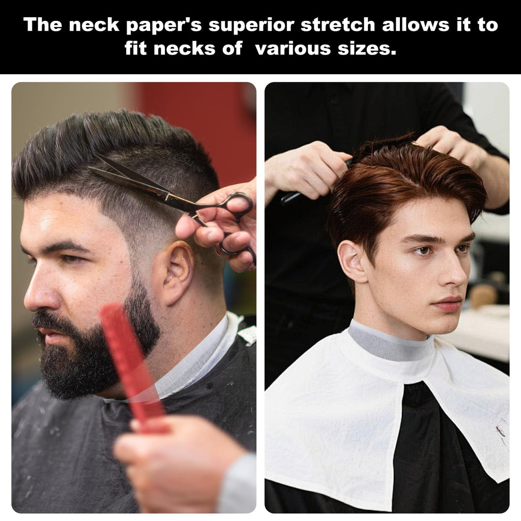 woonfond Disposable Barber Paper Neck Strips, Soft Stretchy Self-Adhesive Neck Strips for Hair Cutting, Barber Shop & Salon Supplies(1)