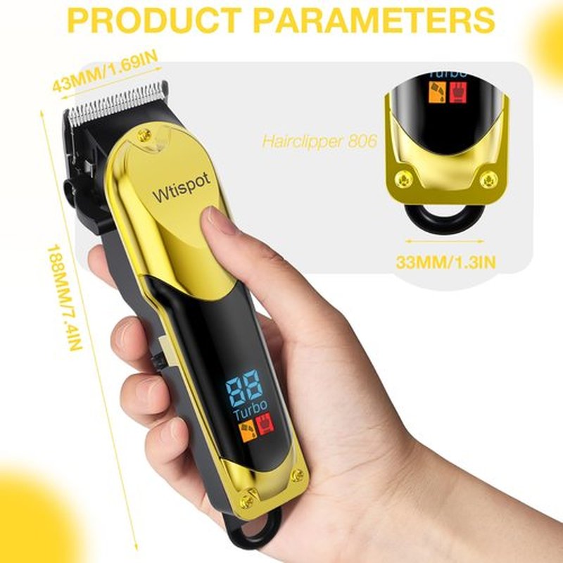 Hair Clippers Set for Men,Hair Clipper Trimmer with LED Display, Professional Cordless Hair Clipper Shaver Beard Trimmer, Hair Cutting Machine for Men, Holiday Gift for Father's Day Gift(with Apron)