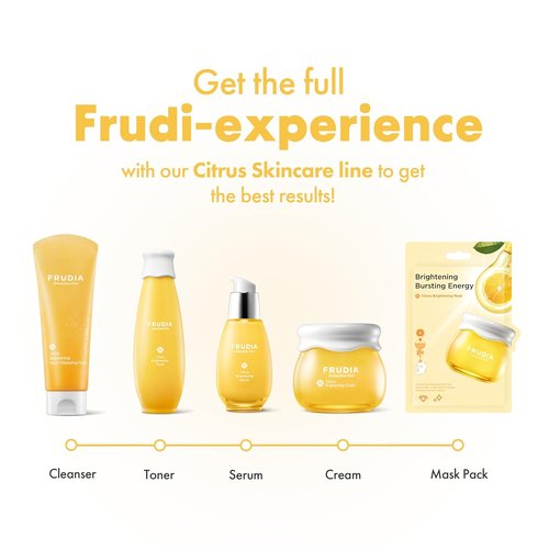 FRUDIA Citrus Brightening Serum - 74% Jeju Tangerine Peel Extract & Vitamin C | 1.76 Oz Korean Facial Serum for Dark Spots