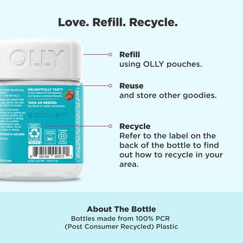 OLLY Goodbye Stress Gummies - GABA & L-Theanine for Stress Relief | Berry Flavor - 42 Count