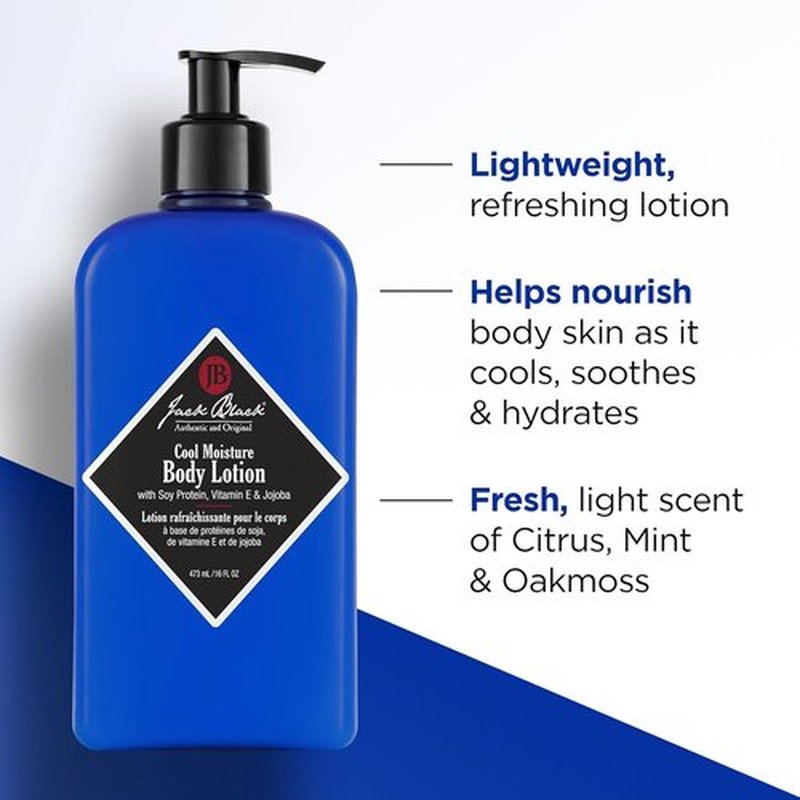 Jack Black Cool Moisture Body Lotion - Hydrating Lotion for Men | Ideal for Dry Skin, 16 oz