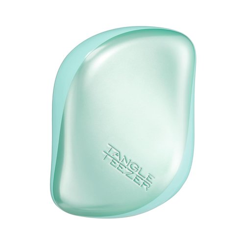 Tangle Teezer | Compact Styler Detangling Hairbrush | Travel-Friendly with Protective Cover | Teal Matte Chrome