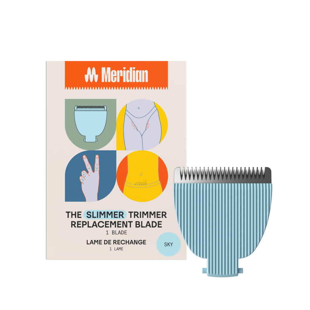 MERIDIAN - Slimmer Trimmer Replacement Blade - Ceramic Blades for Electric Body & Pubic Hair Trimmer, Sky, 1 Pack