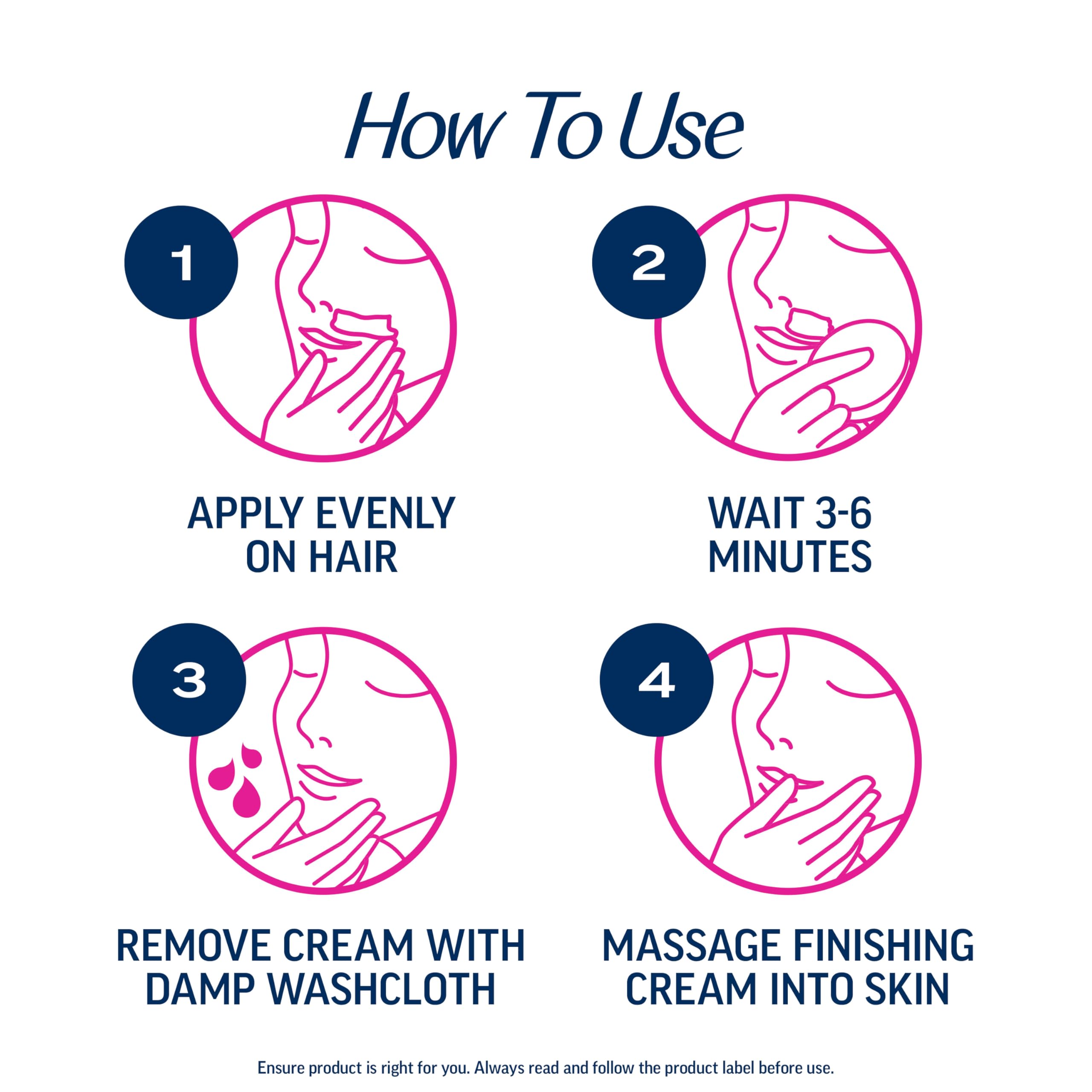 Veet 3 Minute Facial Hair Removal Cream for Women, Depilatory Cream with Organic Aloe Vera, 2 Piece Women's Facial Hair Remover Kit, 1.7 Fl Oz Remover + 1.7 Fl Oz Finishing